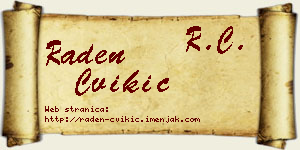 Raden Cvikić vizit kartica